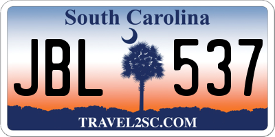 SC license plate JBL537