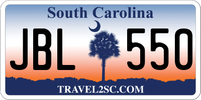 SC license plate JBL550