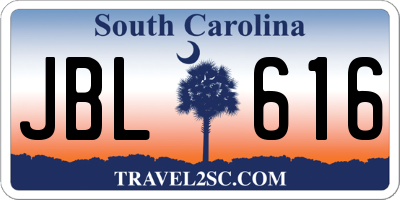 SC license plate JBL616