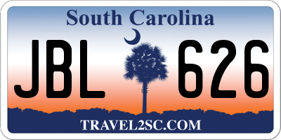 SC license plate JBL626