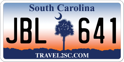 SC license plate JBL641