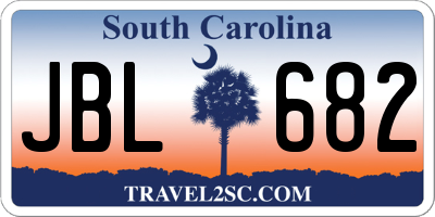 SC license plate JBL682