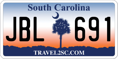 SC license plate JBL691