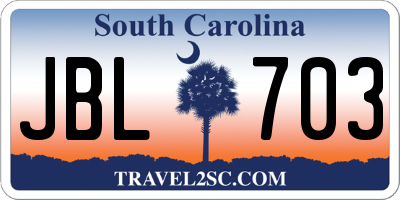SC license plate JBL703