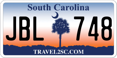 SC license plate JBL748