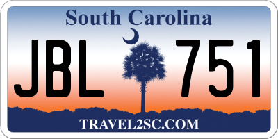 SC license plate JBL751