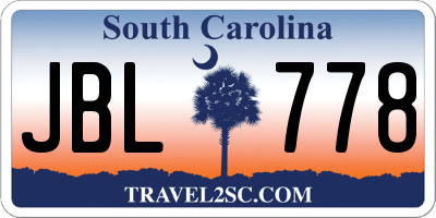SC license plate JBL778