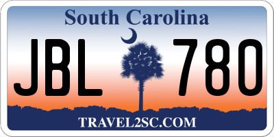 SC license plate JBL780