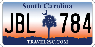 SC license plate JBL784