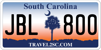 SC license plate JBL800