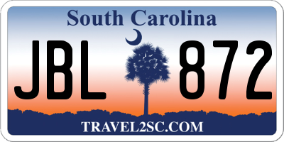 SC license plate JBL872