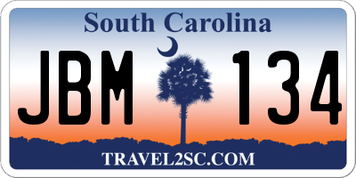SC license plate JBM134
