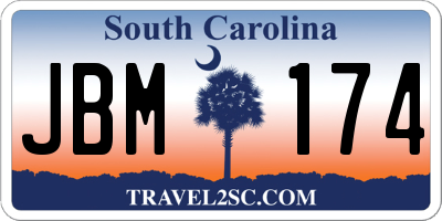 SC license plate JBM174