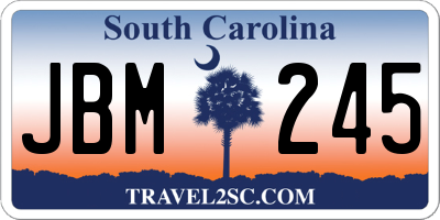 SC license plate JBM245