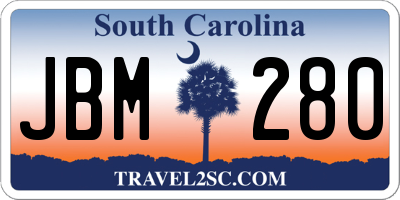 SC license plate JBM280