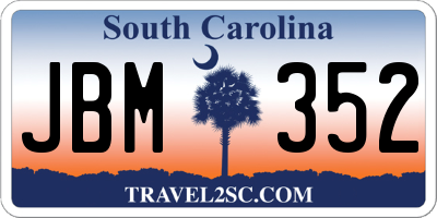 SC license plate JBM352