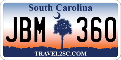 SC license plate JBM360