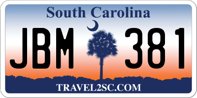 SC license plate JBM381