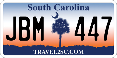 SC license plate JBM447