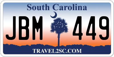 SC license plate JBM449