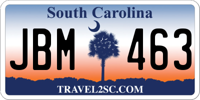 SC license plate JBM463