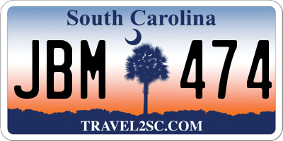 SC license plate JBM474