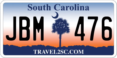 SC license plate JBM476