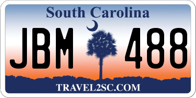 SC license plate JBM488