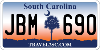 SC license plate JBM690