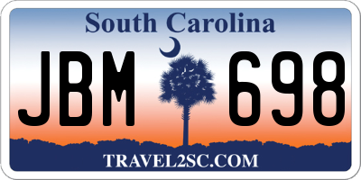 SC license plate JBM698