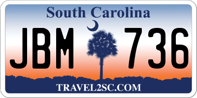 SC license plate JBM736