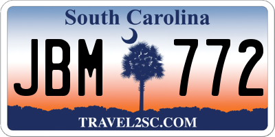 SC license plate JBM772