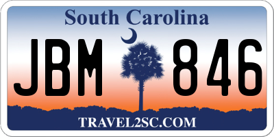 SC license plate JBM846