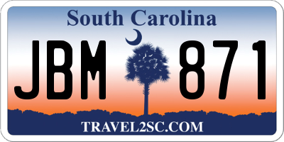 SC license plate JBM871
