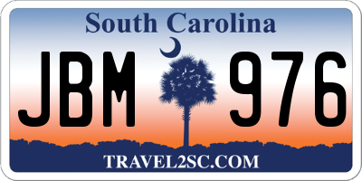 SC license plate JBM976