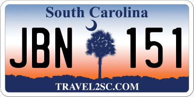 SC license plate JBN151