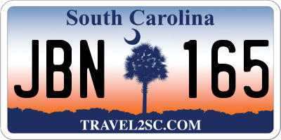 SC license plate JBN165