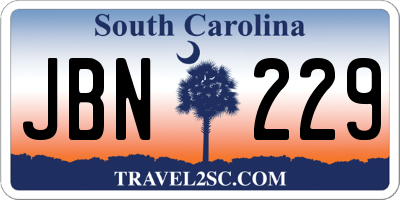 SC license plate JBN229