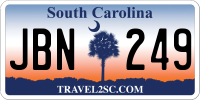 SC license plate JBN249