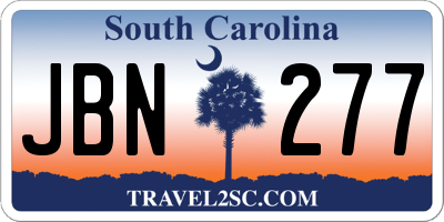 SC license plate JBN277