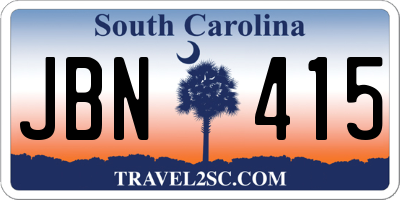 SC license plate JBN415