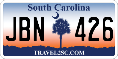 SC license plate JBN426
