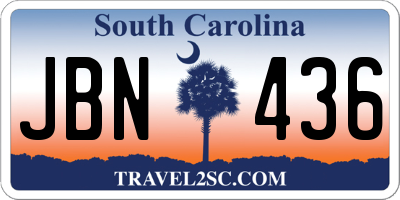 SC license plate JBN436
