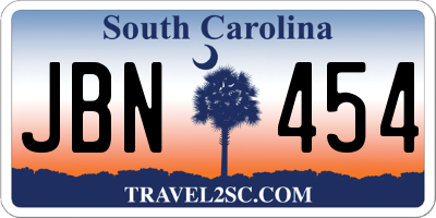 SC license plate JBN454