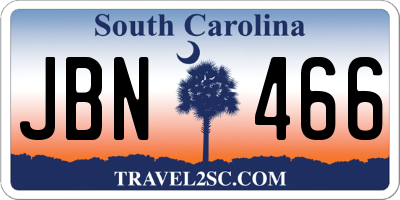 SC license plate JBN466