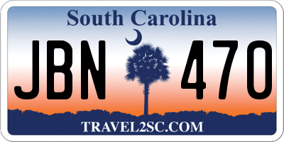 SC license plate JBN470