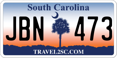 SC license plate JBN473