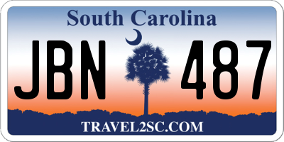 SC license plate JBN487