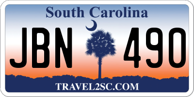 SC license plate JBN490