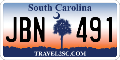 SC license plate JBN491